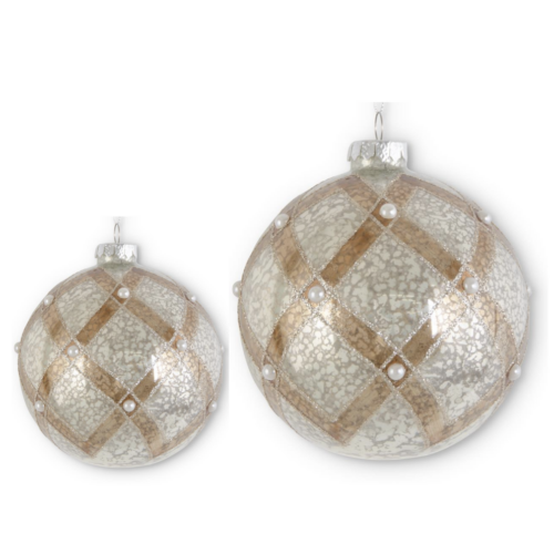 Silver & Copper Glass Ornament
